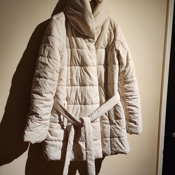 Women's Water Repellent Puffer Coat Jacket with Belt - Picture 3 of 6